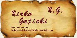Mirko Gajicki vizit kartica
